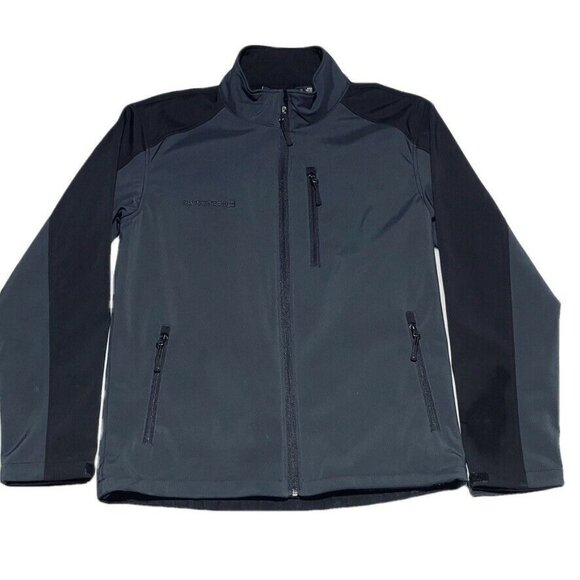 SwissTech Mens Softshell Jacket Water-Resistant Black & Gray Size S - Picture 1 of 12